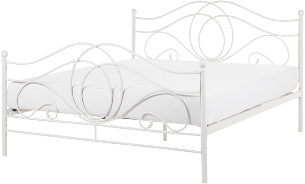 Metallbett weiß Lattenrost 140x200 cm LYRA