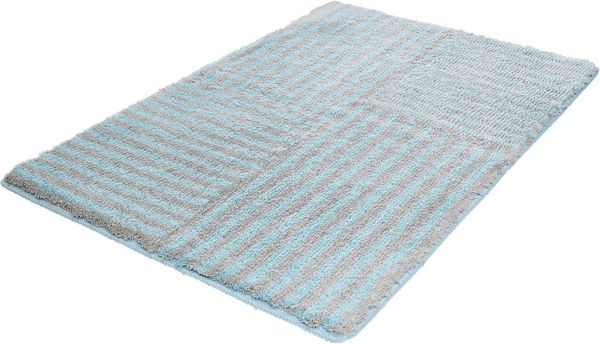 Kleine Wolke Badematte Chelsea, Höhe 20 mm, rutschhemmend beschichtet, fußbodenheizungsgeeignet, Polyester, rechteckig, Badteppich, modernes Design, gestreift