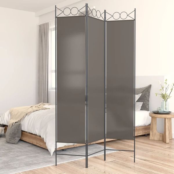 vidaXL 3-tlg. Paravent Anthrazit 120x200 cm Stoff 350148