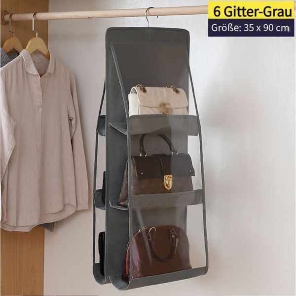 JOYOLEDER Hängeregal Aufbewahrung handtaschen Aufbewahrung 6/8 Taschen Organizer, Transparentes Fenster