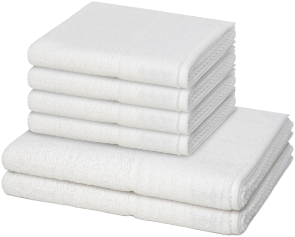 Möve for frottana Pearl 6 tlg. Frottier-Set - 4 X Handtuch (50 X 100cm), 2 X Duschtuch (67 X 140cm) - 500 g/m² - Snow