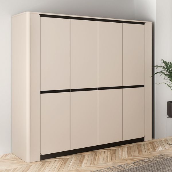 Kleiderschrank Venedig / Vodol, Holzwerkstoff, Beige, 240 x 214 x 63 cm