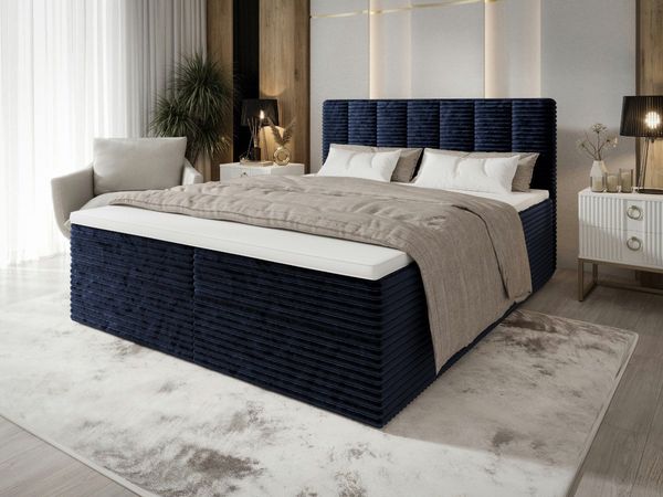 B&B Home 'Tiliani' Boxspringbett, Blau, 160x200 cm