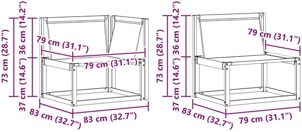 vidaXL Outdoor-Sofagarnitur mit Kissen 11 pcs Weiß und Creme 3389148 Bild 11