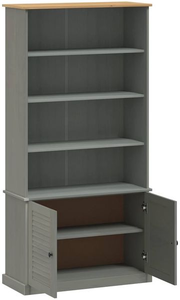 Bücherregal | Standregal Grau 85x35x170 cm Massivholz Kiefer Bild 5