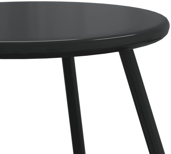 vidaXL Garten-Couchtisch 2 Stk. Rund Schwarz Pulverbeschichteter Stahl 4008112 Bild 7