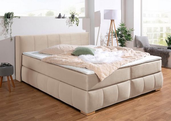 Home affaire Boxspringbett Chelles, inkl. Kaltschaumtopper, in 5 Breiten und 3 Matratzenarten