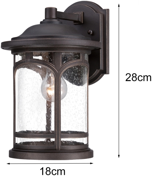 Wandleuchte, Außenleuchte, Laterne, Stahl Glas, H 28,1 cm Bild 8