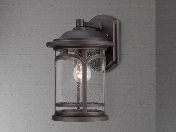 Wandleuchte, Außenleuchte, Laterne, Stahl Glas, H 28,1 cm Bild 3