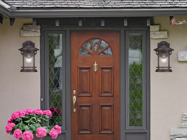 Wandleuchte, Außenleuchte, Laterne, Stahl Glas, H 28,1 cm Bild 6