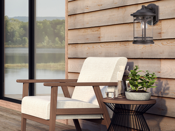 Wandleuchte, Außenleuchte, Laterne, Stahl Glas, H 28,1 cm Bild 5