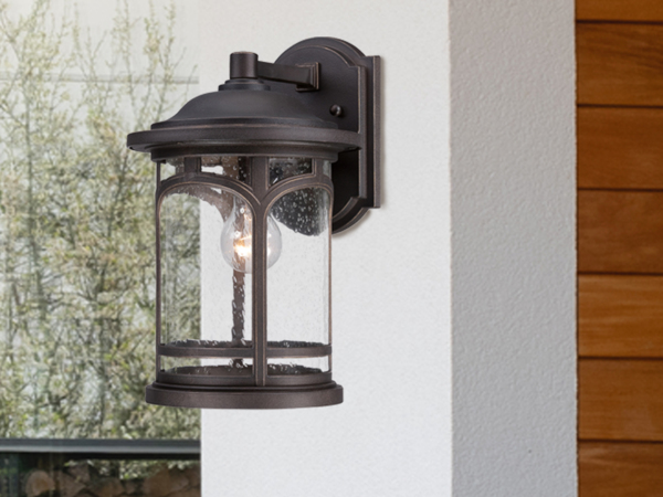Wandleuchte, Außenleuchte, Laterne, Stahl Glas, H 28,1 cm Bild 4