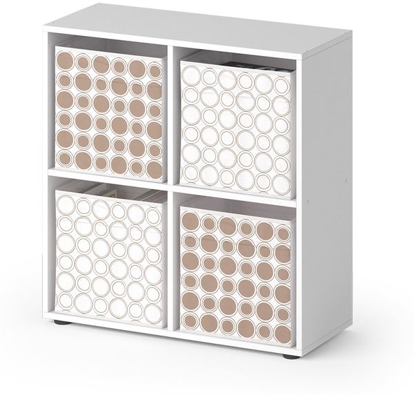 Raumteiler Tetra Weiß 72.6 x 72 cm mit 4 Faltboxen opt. 2 Vicco