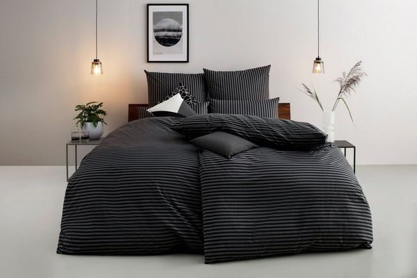 Bruno Banani Bettwäsche Jassen, Renforcé-Tencel™ Lyocell, 2 teilig, moderne Bettwäsche aus Baumwolle, Streifen-Design, mehrere Qualitäten