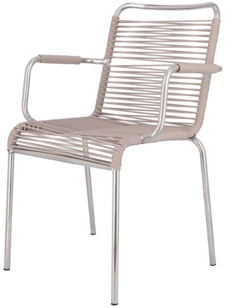 Fiam Stuhl Spaghetti aus Aluminium, Taupe