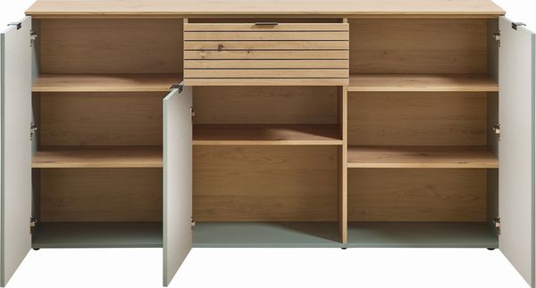 Sideboard >Ina< in Grün, Holzwerkstoff - 90x180x45cm (BxHxT) Bild 3
