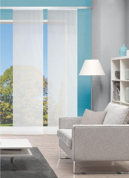 HOME WOHNIDEEN Schiebegardine 2er-Set Schiebegardine ROM, halbtransparent BambusOptik, 2x 260x60 cm (2 St), Paneelwagen, transparent, 100% Polyester