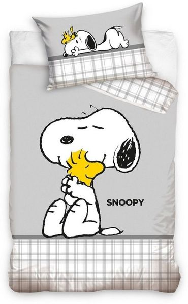 Snoopy Kinderbettwäsche Snoopy & Woodstock Bettwäsche 100x135cm