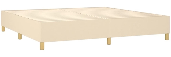 vidaXL Boxspringbett mit Matratze Creme 200x200 cm Stoff, Härtegrad: H2 [3142686] Bild 3