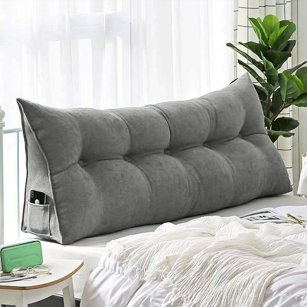 JEOBEST Rückenkissen Dreieckiges Lesekissen, Keilkissen mit Seitenfach, 1-tlg, 160cm breit, Kissen mit abnehmbarem und waschbarem Bezug