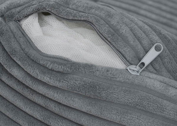 Sofa-Garnitur HWC-P20, 3-Sitzer Couch Loungesofa, Stoff/Textil Cord (370 g/m²) Liegefläche rechts ~ hellgrau Bild 4