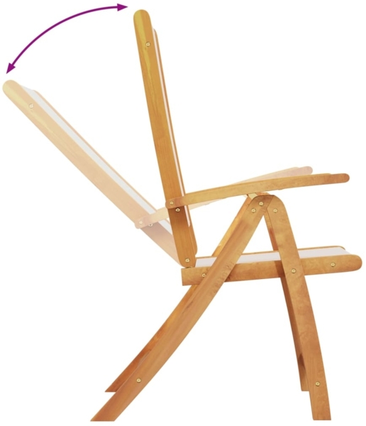 vidaXL Gartenstühle 2 Stk. Klappbar Massivholz Akazie und Textilene 4008421 Bild 6