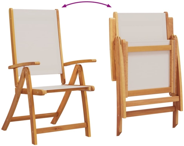 vidaXL Gartenstühle 2 Stk. Klappbar Massivholz Akazie und Textilene 4008421 Bild 7