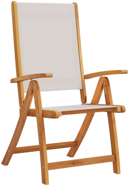 vidaXL Gartenstühle 2 Stk. Klappbar Massivholz Akazie und Textilene 4008421 Bild 2