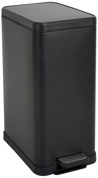 SVITA Mülleimer STM15, Treteimer, Kosmetikeimer, 15L, Stahl pulverbeschichtet, Schwarz