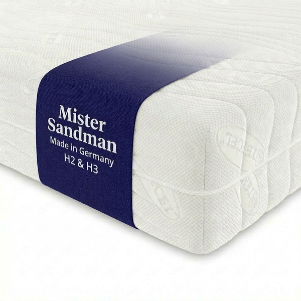 Mister Sandman Hybrid Matratze 80x200 cm H2/H3, 22 cm Höhe, 7-Zonen Kaltschaum & Gelschaum, Wendematratze, Atmungsaktiver Lyocell Bezug, Waschbar