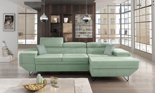 Ecksofa Benito, Seite: Rechts, Farbe: Magic Velvet 2227 + Magic Velvet 2227 + Evo 29