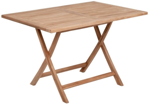 LebensWohnArt Esstisch Teak Klapptisch KURSI ca. L120cm Natural Gartentisch