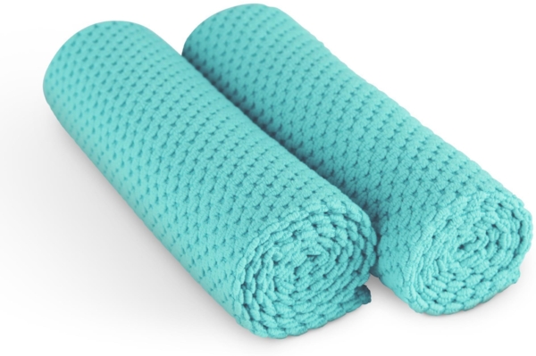 Premium Geschirrtuch 300g/m² - Microsensation - 60x40cm ( Türkis / 2er Pack ) Reinigungstücher Mikrofasertuch - super saugfähige Küchentücher