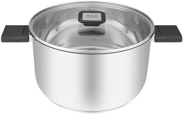 RESTO Kitchenware Kochtopf Anser, energiesparend und spülmaschinenfest, im Geschenkkarton, Edelstahl 18/10 (2-tlg), Geeignet für alle Herdarten, auch Induktion, mit klappbaren Griffen