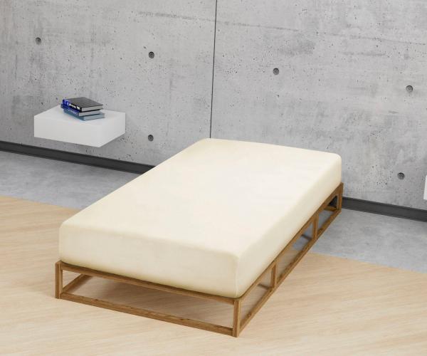 biberna Jersey-Elastic-Spannbetttuch 0077866, kitt, 1x 90x190 cm - 100x220 cm