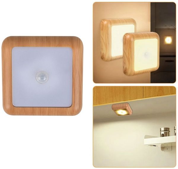QUBEBU LED Nachttischlampe LED Schrankbeleuchtung mit Bewegungsmelder und Lichtsensor Wandleuchte, LED fest integriert, 1/2/4 Stück LED Nachtlicht Kinder, für Schlafzimmer/Flur/Treppenhaus, Schranklicht, Treppenlicht, Küchenlampe, Kaltweiß / Warmweiß