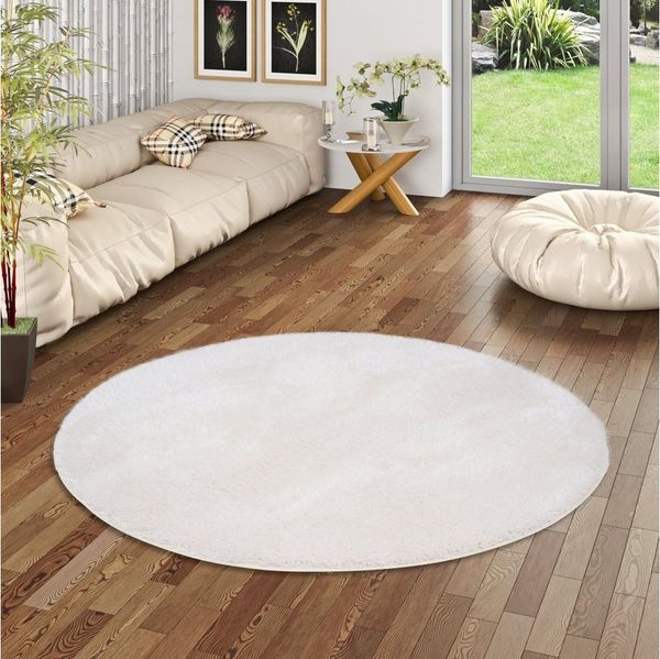 Snapstyle Hochflor-Teppich Hochflor Shaggy Teppich Feeling Mix Rund, Rund, Höhe: 48 mm