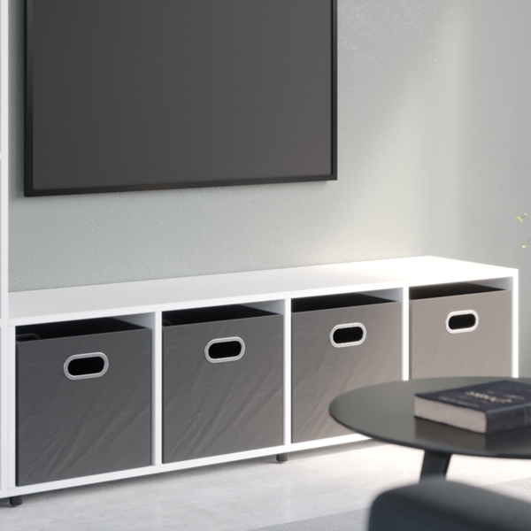 Raumteiler Ludus Weiß 142.5 x 36.2 cm mit 2 Faltboxen Vicco Bild 5