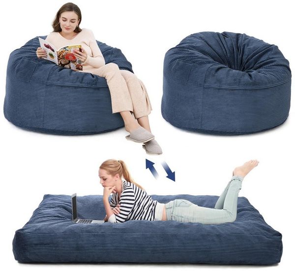 GarveeMore Sitzsack Sessel Bodensessel Beanbag aus Cord für Erwachsene & Kinder Bild 5