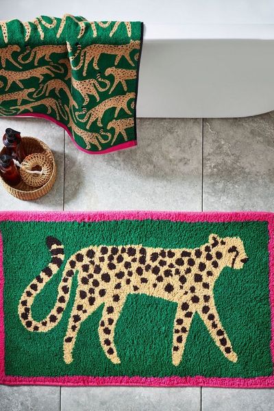 Next Badematte Badematte mit Gepard-Animal-Print, Baumwolle, Höhe 80 mm, Baumwolle