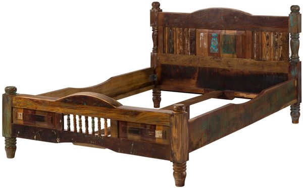 Bett Altholz 160x200x100 mehrfarbig lackiert FABLE #22