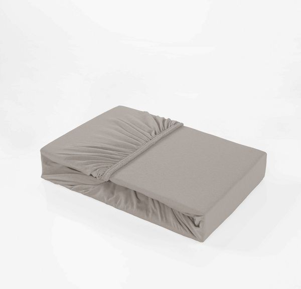 Jersey Spannbettlaken Baumwolle 180x200+30 cm, diverse Farben Beige