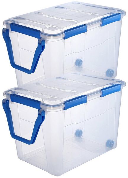 Kreher Aufbewahrungsbox mit Deckel und Dichtungsring (IP67) 100 Liter, rollbar (Set wählbar) (2 St)
