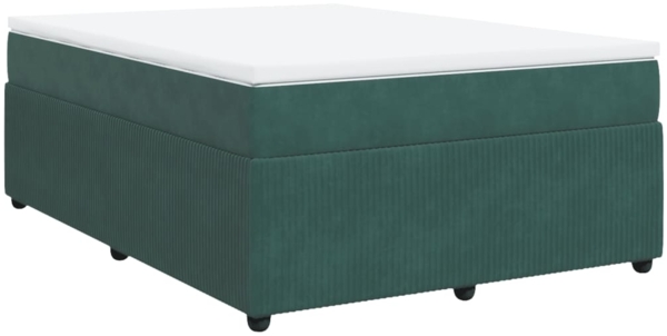 vidaXL Boxspringbett mit Matratze Dunkelgrün 140x190 cm Samt 3285641