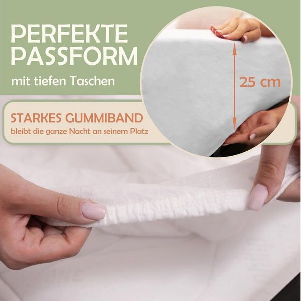 NatureMark Mikrofaser Spannbettlaken – weich, atmungsaktiv und pflegeleicht – hautfreundlich – 90x200 cm, Weiß