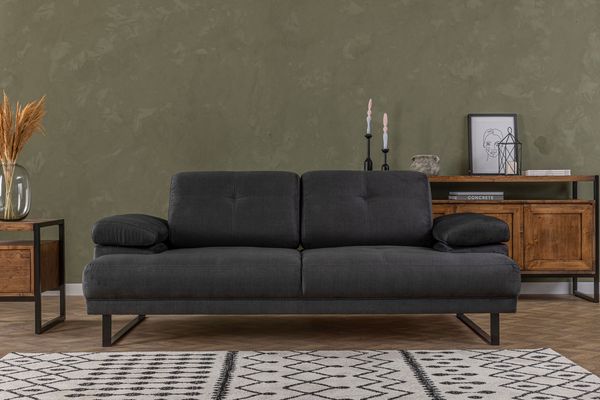 2-Sitzer-Schlafsofa, 'Mustang', 83 x 99 x 199, Anthrazit