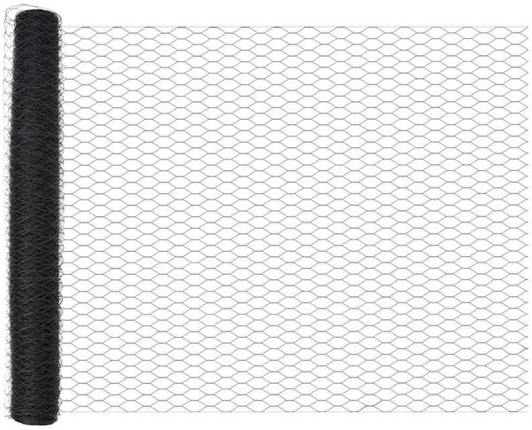 vidaXL Sechseckiger Zaun mit Pfosten 50 x 1,4 m Grau Netz 3353281 Bild 4