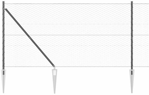 vidaXL Sechseckiger Zaun mit Pfosten 50 x 1,4 m Grau Netz 3353281 Bild 5
