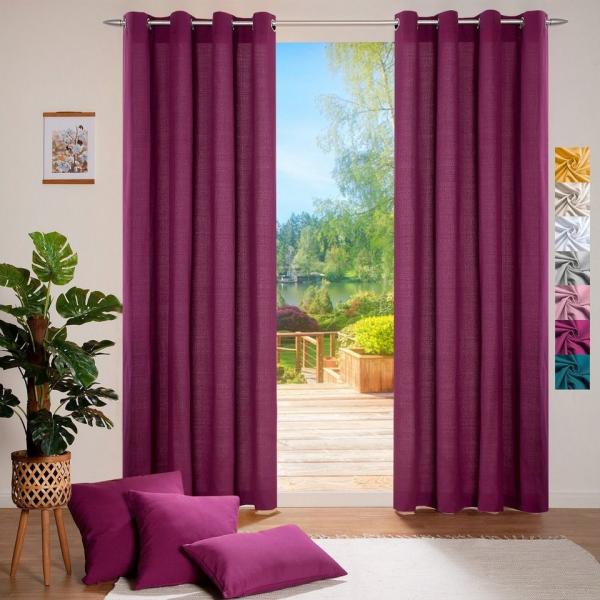 heimtexland Vorhang Dekoschal Baumwolle Vorhang Deko Gardine Ösenschal (1 St), Ösen, blickdicht, Baumwoll-Gemisch, blickdicht