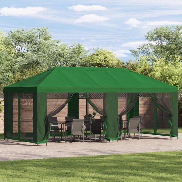 vidaXL Garten Pavillon 6 x 3 m Grün Polyester und Stahl 190 3376011